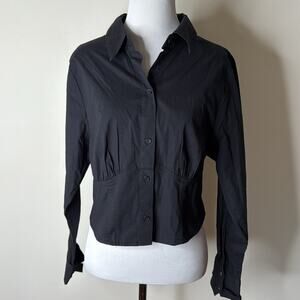 Abercrombie Black Cropped Cotton Shirt